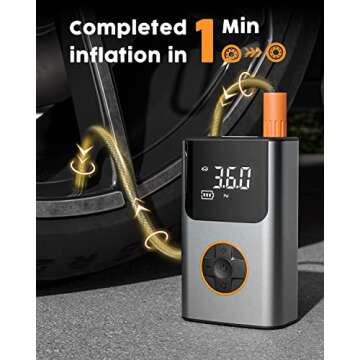 TGBOX Tire Inflator Portable Air Compressor, 150 PSI Fast Inflation & Cordless, Air Pump for Car Tir...