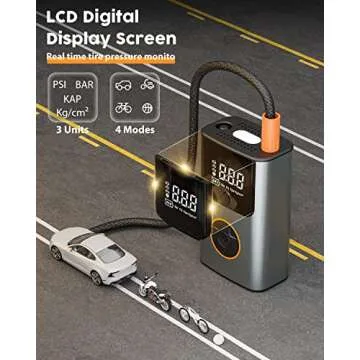 TGBOX Tire Inflator Portable Air Compressor, 150 PSI Fast Inflation & Cordless, Air Pump for Car Tires with Rechargeable Battery, Bike Pump for Car, Bicycle, Motorcycles, Ball