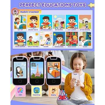 UCIDCI Kids Smartphone Toy for Fun Learning Ages 3-7