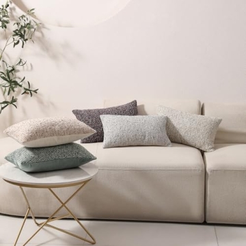 DEZENE Striped Throw Pillow Covers Set of 2 Beige