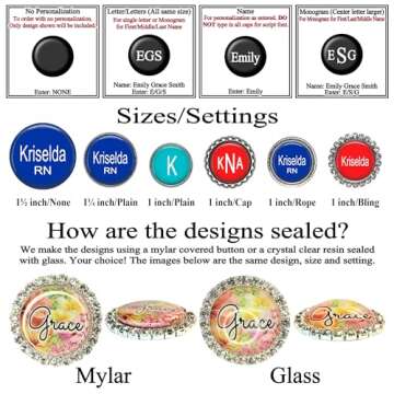 Script Font Badge Reel (12 Colors) - Retractable Id Holder Personalized with Name, Monogram, Occupation Title - Nurse Gift