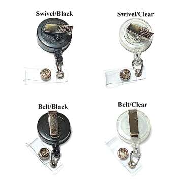 Script Font Badge Reel (12 Colors) - Retractable Id Holder Personalized with Name, Monogram, Occupation Title - Nurse Gift