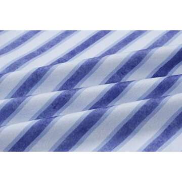 ECHOINE Women Blue White Stripes Midi Dress for Beach with Strap