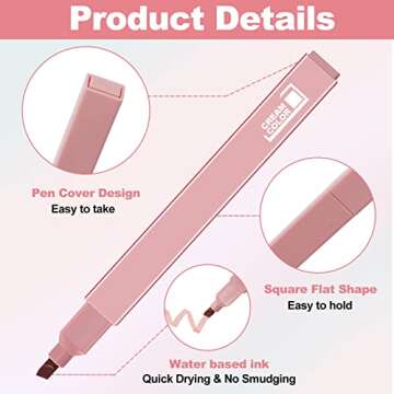 Erinnmy 18 Pieces Bible Highlighters No Bleed,Quick Dry Pastel Highlighters with Soft Chisel Tip,Aesthetic Cute Highlighters Mild Assorted Colors,Eye Protection Marker Pens for Office School Supplies