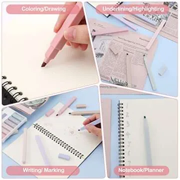 Erinnmy 18 Pieces Bible Highlighters No Bleed,Quick Dry Pastel Highlighters with Soft Chisel Tip,Aesthetic Cute Highlighters Mild Assorted Colors,Eye Protection Marker Pens for Office School Supplies