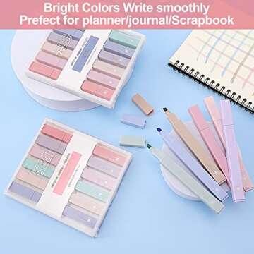 Erinnmy 18 Pieces Bible Highlighters No Bleed,Quick Dry Pastel Highlighters with Soft Chisel Tip,Aesthetic Cute Highlighters Mild Assorted Colors,Eye Protection Marker Pens for Office School Supplies
