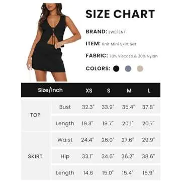 Lviefent Women 2 Piece Mini Skirt Set Summer Sexy Lace Up Vest Top Knit Mini Skirt Outfit (Black-XS)