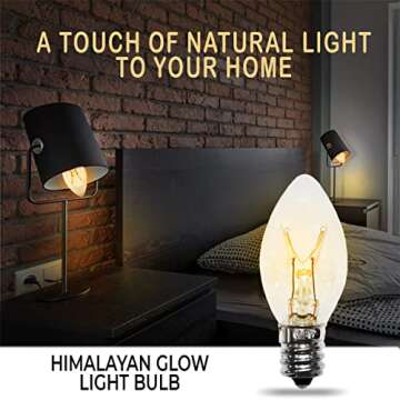 Himalayan Glow Salt Lamp Light Bulbs - Night Light Bulbs - 15 Watt Light Bulbs for Lamp - E12 Incand...