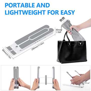 Gomyhom Laptop Stand, Foldable Portable Desktop Computer Laptop Stand, 6-Level Angle Adjustable Height Laptop Mount, Suitable for All Laptops and Tablets Gray
