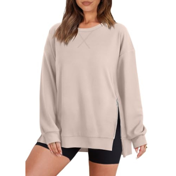 WIHOLL Sweatshirt for Women Oversized Crewneck Pullover Sweatshirts Long Sleeve Tops Soft Loose Fit ...
