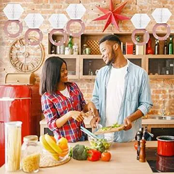 Bachelorette Party Supplies Diomand Ring Hanging Decorations 6PCS Glitter Rose Gold Honeycomb for Engagement Party Bridal Shower Wedding