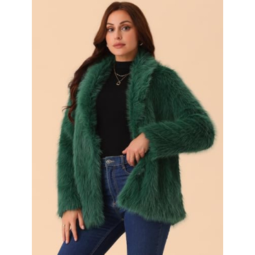 Seta T Women's Faux Fur Coat Stylish Warm Overcoat