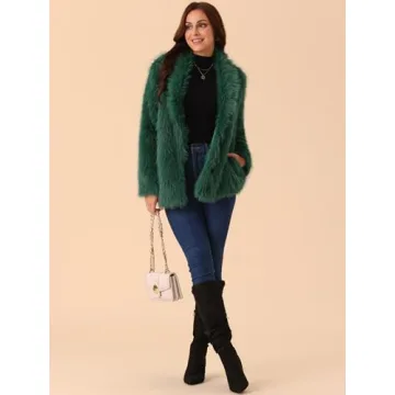 Seta T Women's Faux Fur Coat Stylish Warm Overcoat