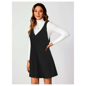 Milumia V Neck Corduroy Pinafore Mini Dress for Women