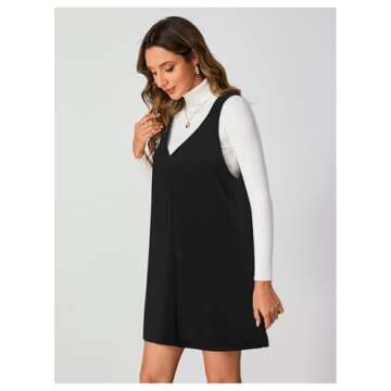 Milumia V Neck Corduroy Pinafore Mini Dress for Women