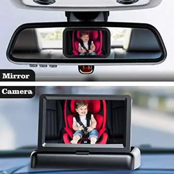 Baby Car Camera Monitor with Night Vision and HD Clarity