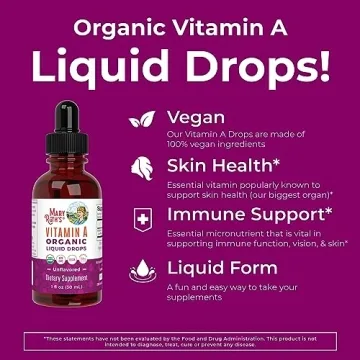 Vegan Organic Vitamin A Drops for Immune Eye Skin Health
