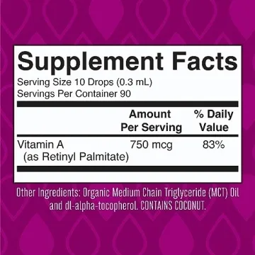 Vegan Organic Vitamin A Drops for Immune Eye Skin Health