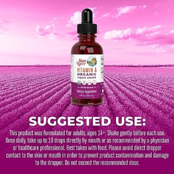 Vegan Organic Vitamin A Drops for Immune Eye Skin Health