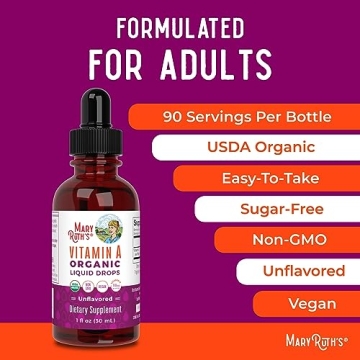 Vegan Organic Vitamin A Drops for Immune Eye Skin Health