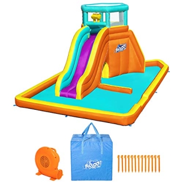Bestway H2OGO Tidal Tower Kids Backyard Inflatable Giant Water Slide Sprinkler Wall Yard Inflatable ...