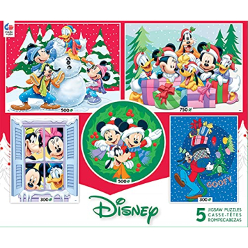 Ceaco 5 in 1 Multipack - Disney Holiday Fun - Mickey & Minnie, Donald & Daisy Duck, Goofy, & Pluto (...