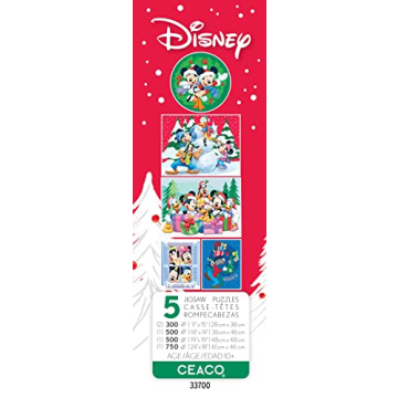 Ceaco Disney Holiday Fun 5 in 1 Multipack Jigsaw Puzzles