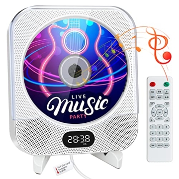 Portable CD Player with Bluetooth, FANGOR Wall Mounted CD Player Home Audio Boombox Music Player wit...