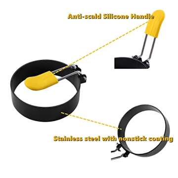 Egg Rings for Fried Egg,4 Pack Nonstick Egg Poachers,Muffins Pancake Cooking Griddle,Pancake Mold fo...