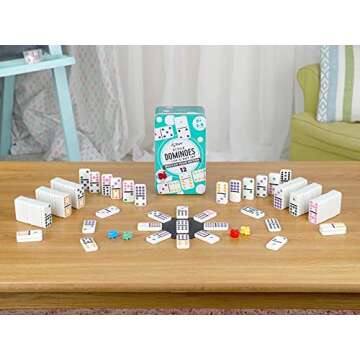 Regal Games Double 12 Mexican Train Dominoes Set for 2-8 Players