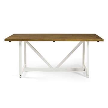 Walker Edison Modern Farmhouse Dining Table 72 Inch