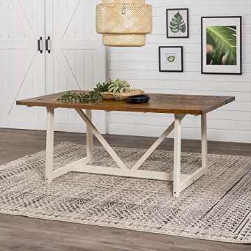 Walker Edison Modern Farmhouse Dining Table 72 Inch