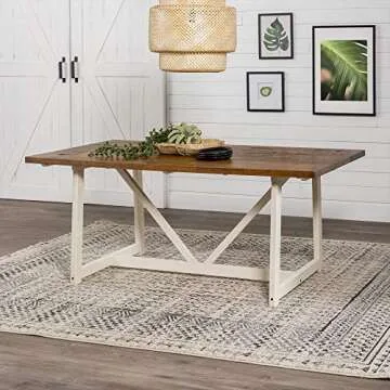 Walker Edison Modern Farmhouse Dining Table 72 Inch