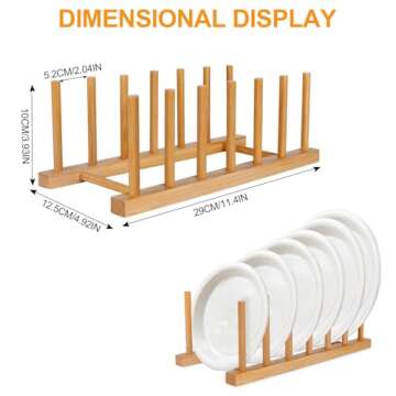 SAMEBUTECO Bamboo Wooden Dish Racks - Eco-Friendly Kitchen Organizer (2 Pack)