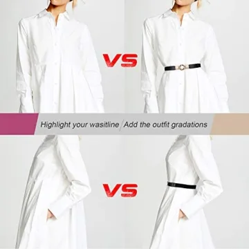 Stylish WERFORU Women Skinny Belt Set of 4