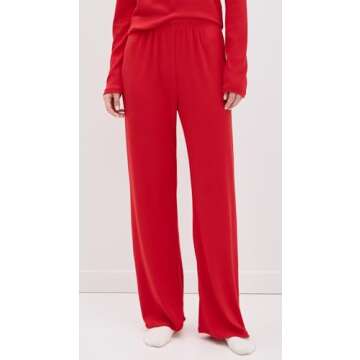 Z SUPPLY Women's Sabrina Pointelle Pants, Rendezvous, Red, M