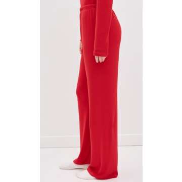Z SUPPLY Women's Sabrina Pointelle Pants, Rendezvous, Red, M