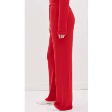 Z SUPPLY Women's Sabrina Pointelle Pants, Rendezvous, Red, M