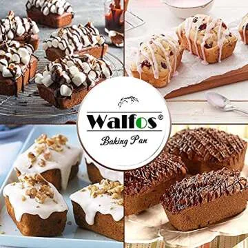 Silicone Mini Loaf Pan, Walfos Non-Stick Mini Bread Pan, 9 Cavity Silicone Bread Baking Mold, Perfect for Mini Loaf Cake and Bread, Meatloaf, Food Grade and BPA Free