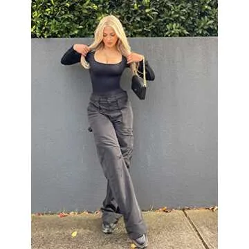 Stylish SUUKSESS Ribbed Long Sleeve Bodysuit for Women