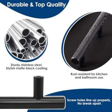 HBL 24 Pack Matte Black Cabinet Pulls - Modern Hardware