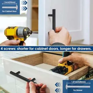 HBL 24 Pack Matte Black Cabinet Pulls - Modern Hardware