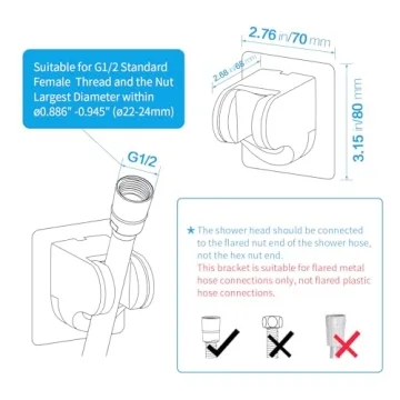 KAIYING Adjustable Handheld Shower Head Holder for All