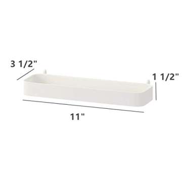 DODXIAOBEUL Standing Shelf Units,11X3 1/2 inch Skadis Shelf, Storage Shelves Use DIY Storage Cube Shelf for Books,Wallets,Coins or Mini Toys, White