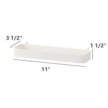 DODXIAOBEUL Standing Shelf Units,11X3 1/2 inch Skadis Shelf, Storage Shelves Use DIY Storage Cube Shelf for Books,Wallets,Coins or Mini Toys, White