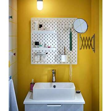 DODXIAOBEUL Standing Shelf Units,11X3 1/2 inch Skadis Shelf, Storage Shelves Use DIY Storage Cube Shelf for Books,Wallets,Coins or Mini Toys, White