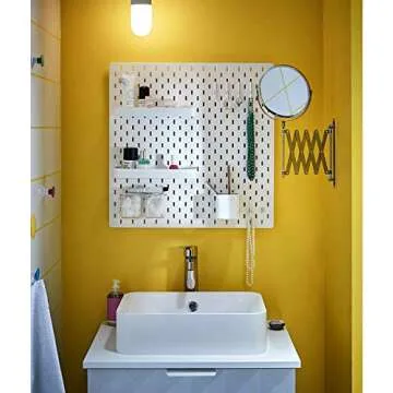 DODXIAOBEUL Standing Shelf Units,11X3 1/2 inch Skadis Shelf, Storage Shelves Use DIY Storage Cube Shelf for Books,Wallets,Coins or Mini Toys, White