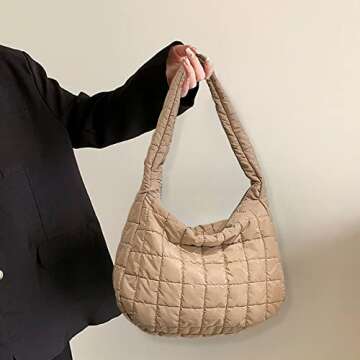 Stylish Large Puffer Tote Bag for Women - Chic & Versatile