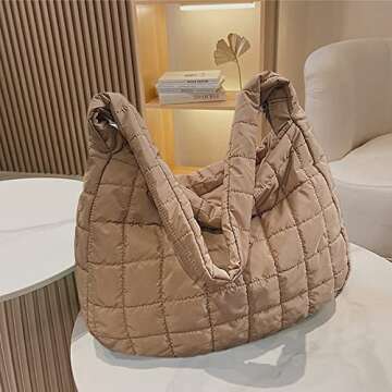 Stylish Large Puffer Tote Bag for Women - Chic & Versatile