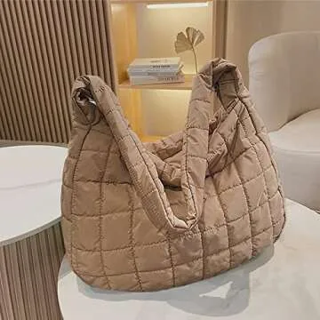 Stylish Large Puffer Tote Bag for Women - Chic & Versatile